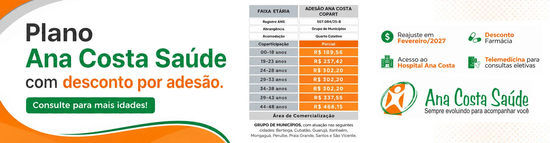 Plano de Saúde Ana Costa Saúde em Santos